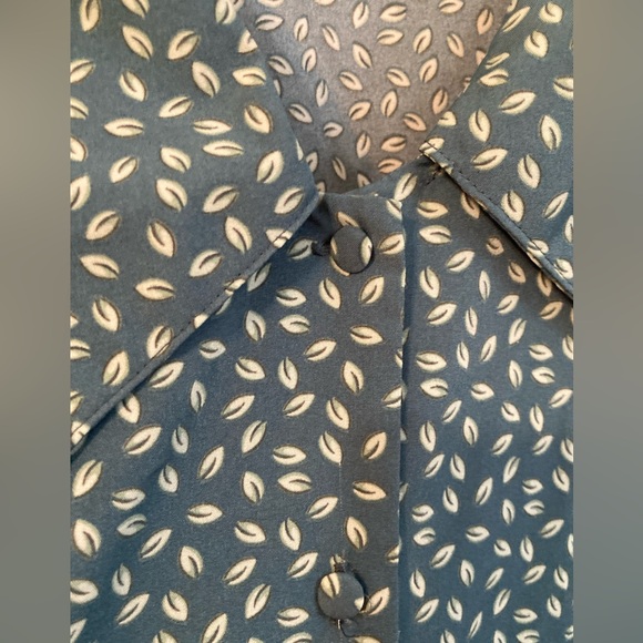 Vintage Teal Collared Floral Dress - Picture 6 of 10